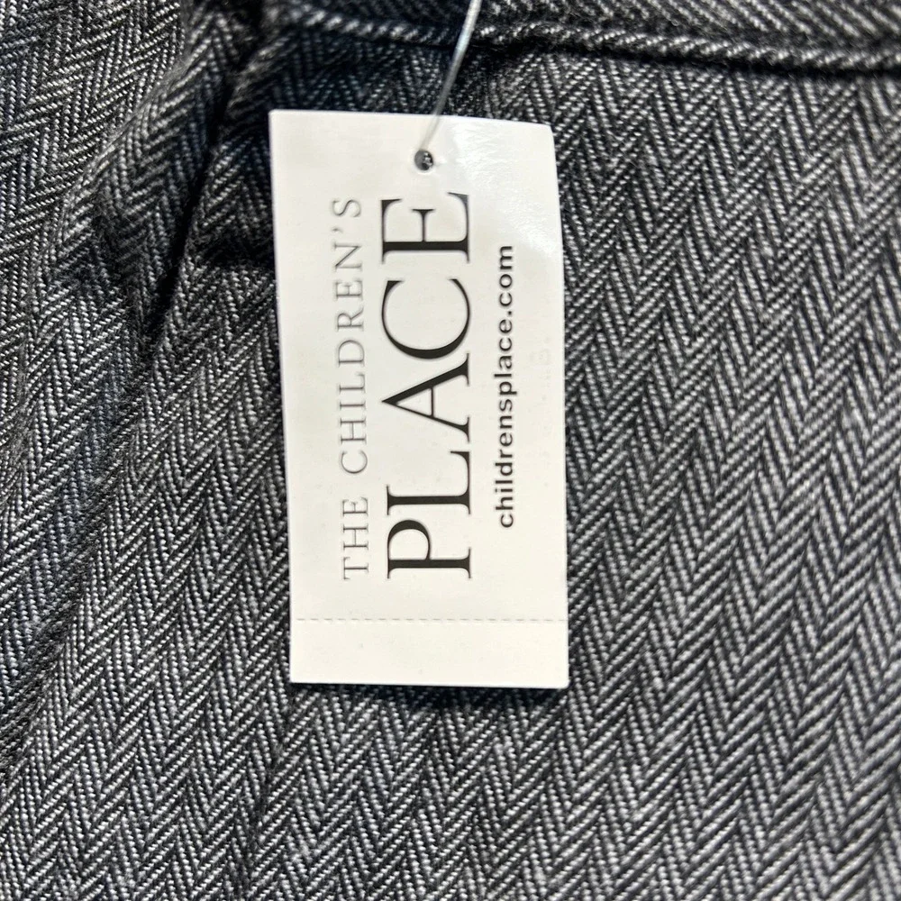 The Children's Place Herringbone Dress Pants Boys Size 14 Black Grey